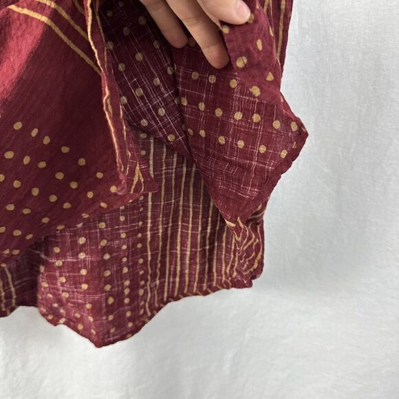 Vat Pave Red Geometric Print Short Sleeve Button Up Shirt Men’s Size L Casual - Picture 7 of 8